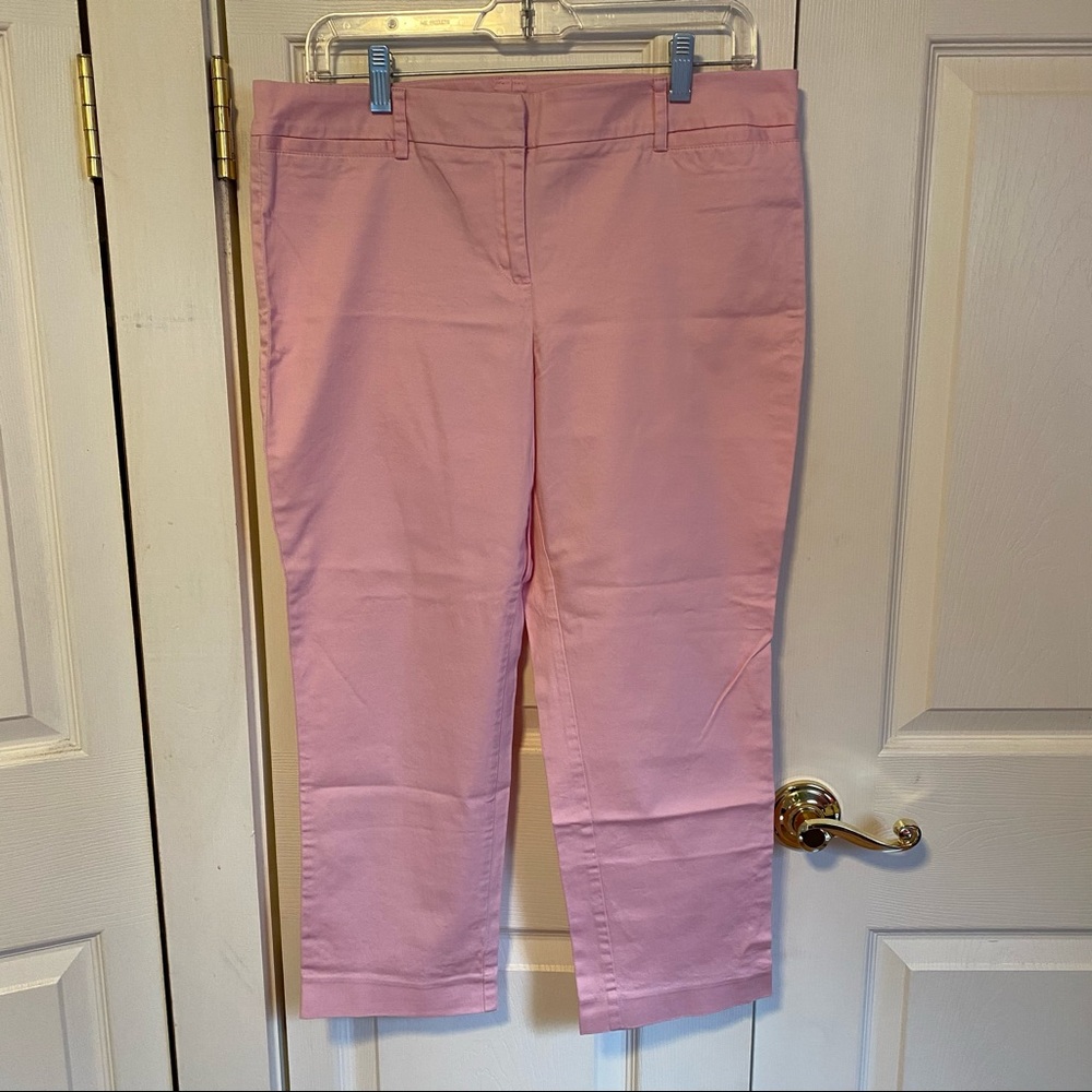 NY & Co pink cropped straight stretch pant